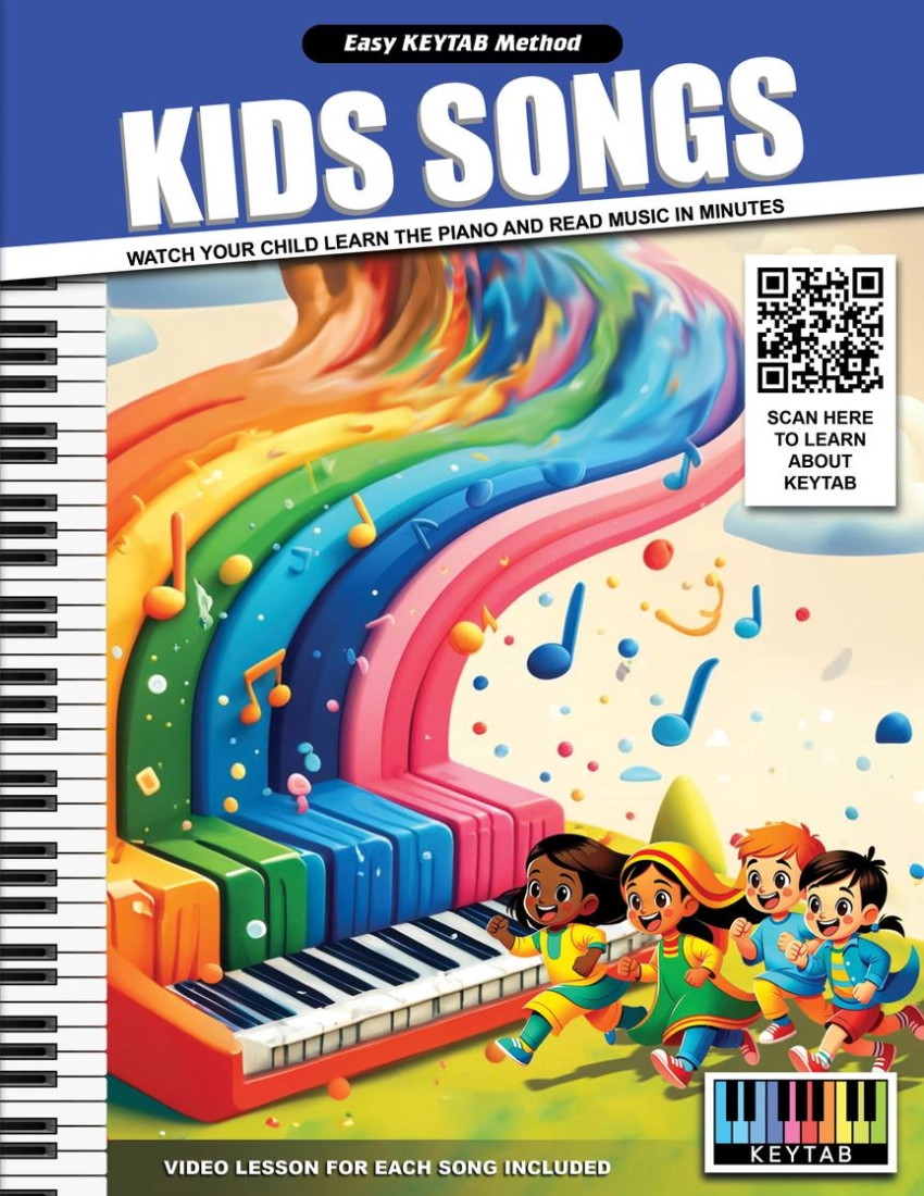 Kids Songs: Easy KEYTAB Method - Piano - Book/Media Online