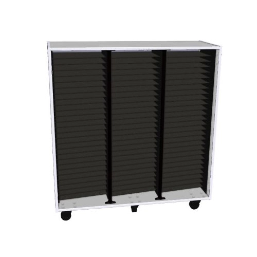 3-Column Mobile Band/Orchestra Folio Cabinet - Oyster