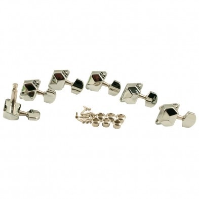 6 In Line Enclosed Steel String Tuning Machines - Chrome