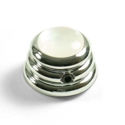 WD Music - Q-Parts Knobs with White Acrylic Pearl Inlay - Ringo Chrome