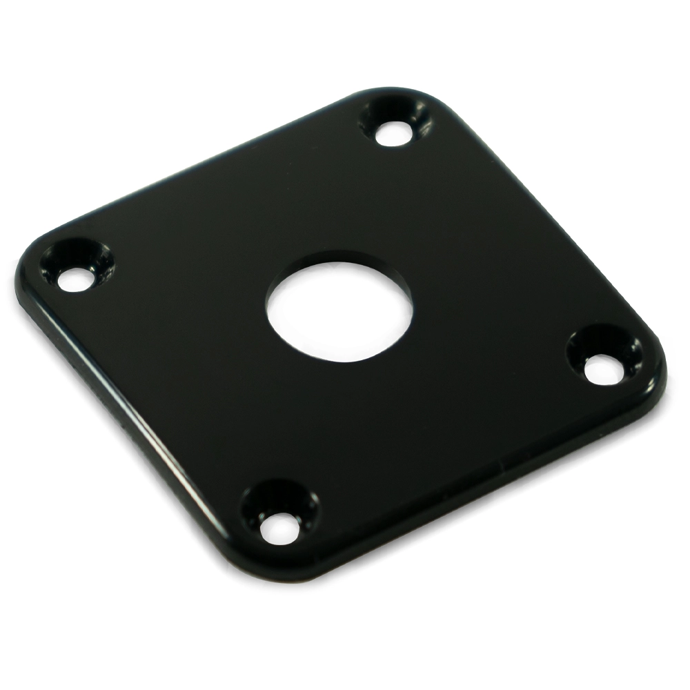 Contoured Square Jack Plate for Gibson Les Paul - Black