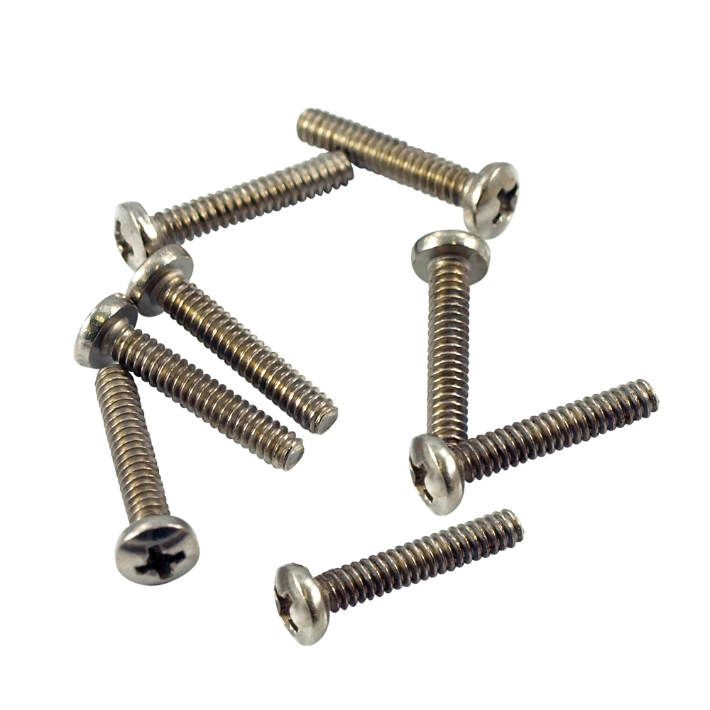 Single Coil Pickup Height Adjustment Screws - Nickel (8 Pack)