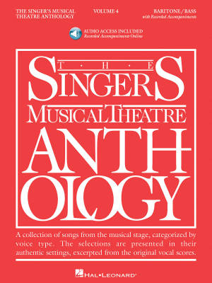 Hal Leonard - The Singers Musical Theatre Anthology Volume 4 - Walters - Baritone/Bass Voice - Book/Audio Online