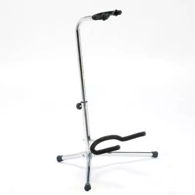 Deluxe Universal Guitar Stand with Safety Guard - Chrome