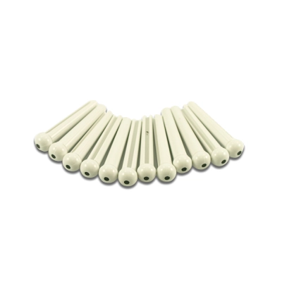 WD Music - Deluxe Traditional Bridge Pins with Dot - White (96 Pack)