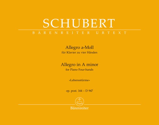 Baerenreiter Verlag - Allegro in A minor op. post. 144 D 947 Lebenssturme - Schubert/Litschauer - Piano Duet (1 Piano, 4 Hands) - Book