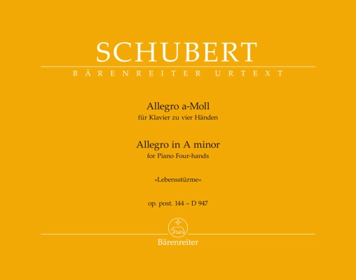 Baerenreiter Verlag - Allegro in A minor op. post. 144 D 947 Lebenssturme - Schubert/Litschauer - Piano Duet (1 Piano, 4 Hands) - Book