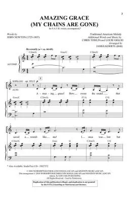 Amazing Grace (My Chains Are Gone) - Newton /Tomlin /Giglio /Koerts - SATB