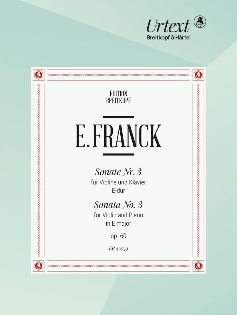 Sonata No. 3 E major Op. 60 - Franck/Pfefferkorn - Violin/Piano - Sheet Music