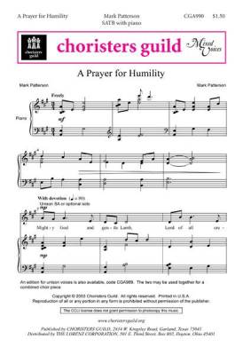 Choristers Guild - A Prayer for Humility