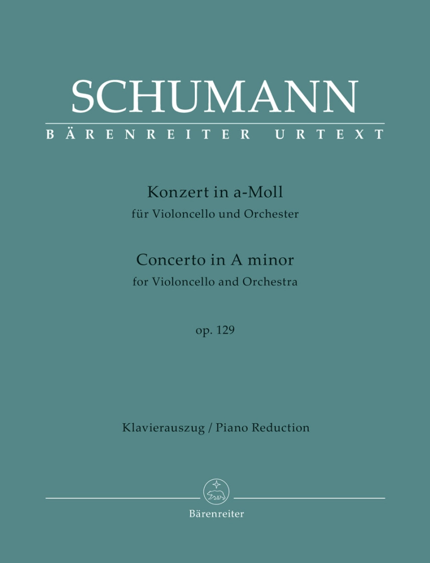 Concerto In A Minor, Op.129 - Schumann - Solo Cello/Piano Reduction - Sheet Music