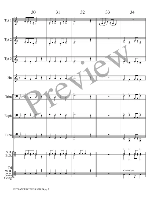 Entrance of the Shogun - Marlatt - Brass Choir - Score/Parts