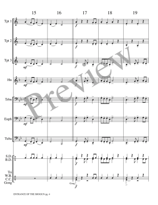 Entrance of the Shogun - Marlatt - Brass Choir - Score/Parts