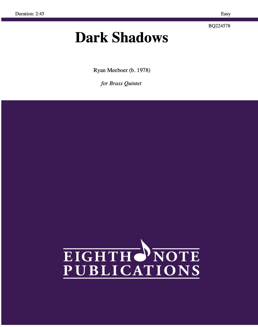 Dark Shadows - Meeboer - Brass Quintet - Score/Parts