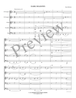 Dark Shadows - Meeboer - Brass Quintet - Score/Parts