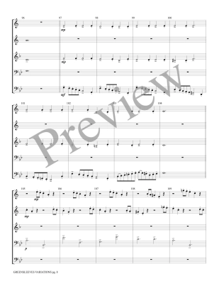 Greensleeves Variations, Green Sleeves to a Ground - Treybig - Brass Quintet - Score/Parts