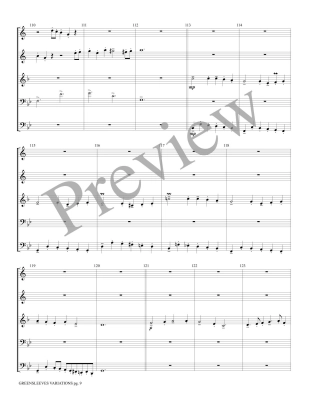 Greensleeves Variations, Green Sleeves to a Ground - Treybig - Brass Quintet - Score/Parts