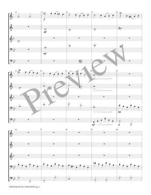 Greensleeves Variations, Green Sleeves to a Ground - Treybig - Brass Quintet - Score/Parts