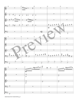 Greensleeves Variations, Green Sleeves to a Ground - Treybig - Brass Quintet - Score/Parts