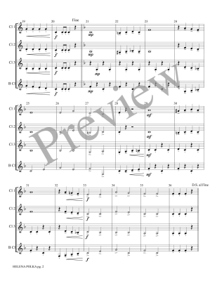 Helena Polka - Traditional/McKinney - 3 Clarinets/Bass Clarinet - Score/Parts