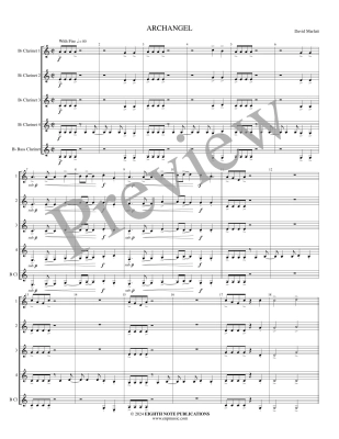 Archangel - Marlatt - 4 Clarinets/Bass Clarinet - Score Parts