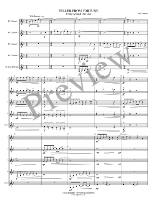 Feller From Fortune: Swing Around This One - Thomas - 4 Clarinets/Bass Clarinet - Score/Parts