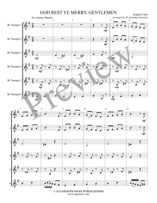 God Rest Ye Merry, Gentlemen - Traditional Carol/Gresham - 6 Trumpets - Score/Parts