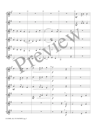 O Come, All Ye Faithful - Traditional Carol/Gresham - 6 Trumpets - Score/Parts