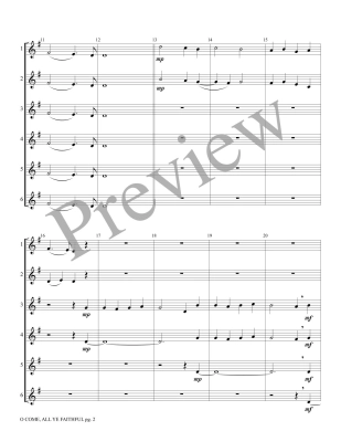 O Come, All Ye Faithful - Traditional Carol/Gresham - 6 Trumpets - Score/Parts