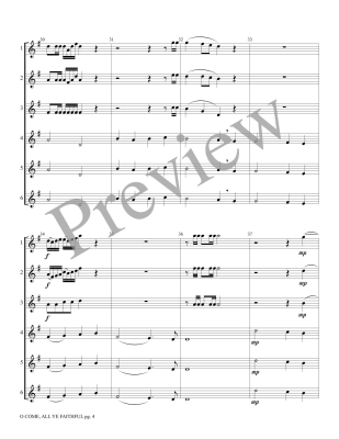 O Come, All Ye Faithful - Traditional Carol/Gresham - 6 Trumpets - Score/Parts