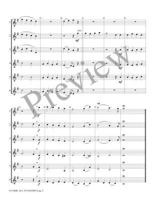 O Come, All Ye Faithful - Traditional Carol/Gresham - 6 Trumpets - Score/Parts