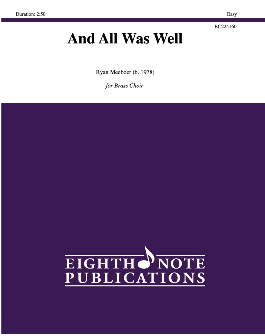 And All Was Well - Meeboer - Brass Choir - Score/Parts