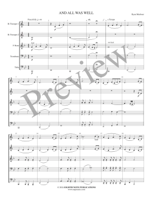 And All Was Well - Meeboer - Brass Quintet - Score/Parts