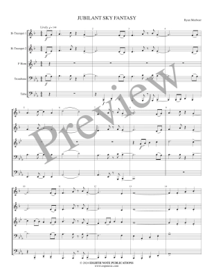 Jubilant Sky Fantasy - Meeboer - Brass Quintet - Score/Parts