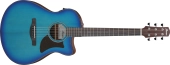 Ibanez - AAM50CE Advanced Auditorium with Cutaway Acoustic\/Electric Guitar - Sapphire Blue Burst