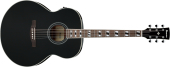 Ibanez - AJ70M1E Sitka Spruce\/Okoume Jumbo Acoustic\/Electric Guitar - Black High Gloss