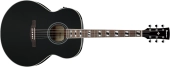 Ibanez - AJ70M1E Sitka Spruce\/Okoume Jumbo Acoustic\/Electric Guitar - Black High Gloss