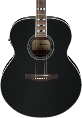 AJ70M1E Sitka Spruce/Okoume Jumbo Acoustic/Electric Guitar - Black High Gloss