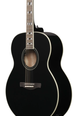 AJ70M1E Sitka Spruce/Okoume Jumbo Acoustic/Electric Guitar - Black High Gloss