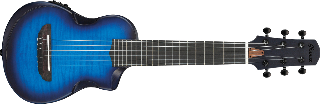 AUP10FMNE AU Tenor Chambered Acoustic/Electric Guitar with Gigbag - Transparent Blue Sunburst