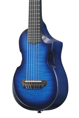AUP10FMNE AU Tenor Chambered Acoustic/Electric Guitar with Gigbag - Transparent Blue Sunburst