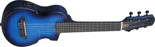 AUP10FMNE AU Tenor Chambered Acoustic/Electric Guitar with Gigbag - Transparent Blue Sunburst
