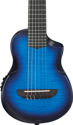 AUP10FMNE AU Tenor Chambered Acoustic/Electric Guitar with Gigbag - Transparent Blue Sunburst