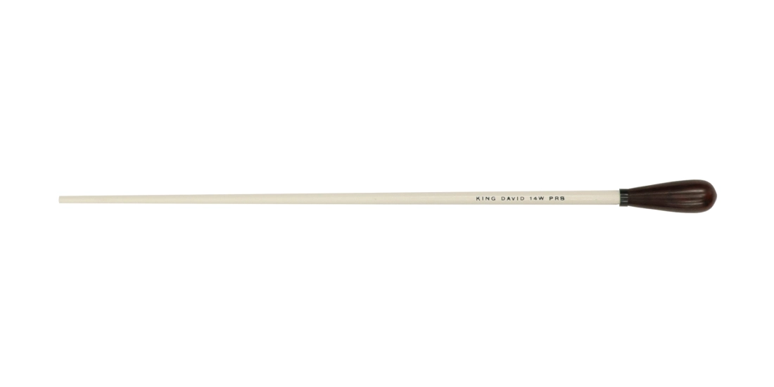 14\'\' White Baton with Pear Shaped Rosewood Handle