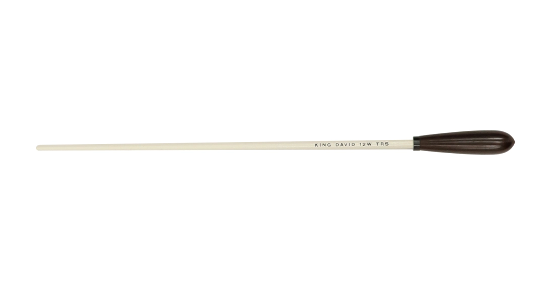 12\'\' White Baton with Tapered Rosewood Handle