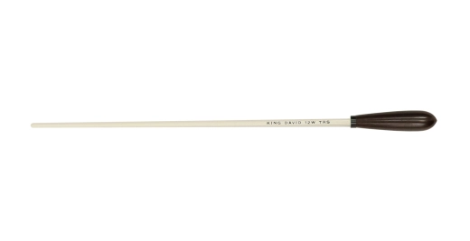 King David Batons - 12 White Baton with Tapered Rosewood Handle