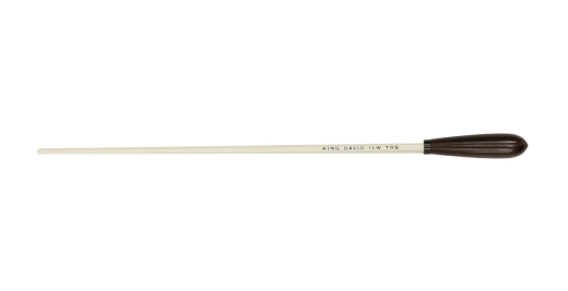 King David Batons - 14 White Baton with Tapered Rosewood Handle