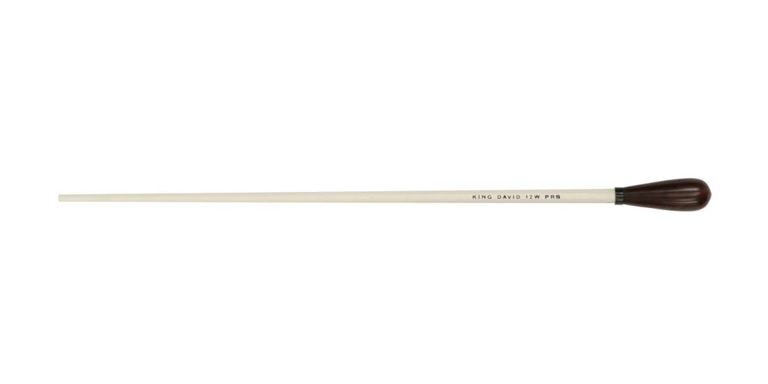 12\'\' White Baton with Pear Shaped Rosewood Handle