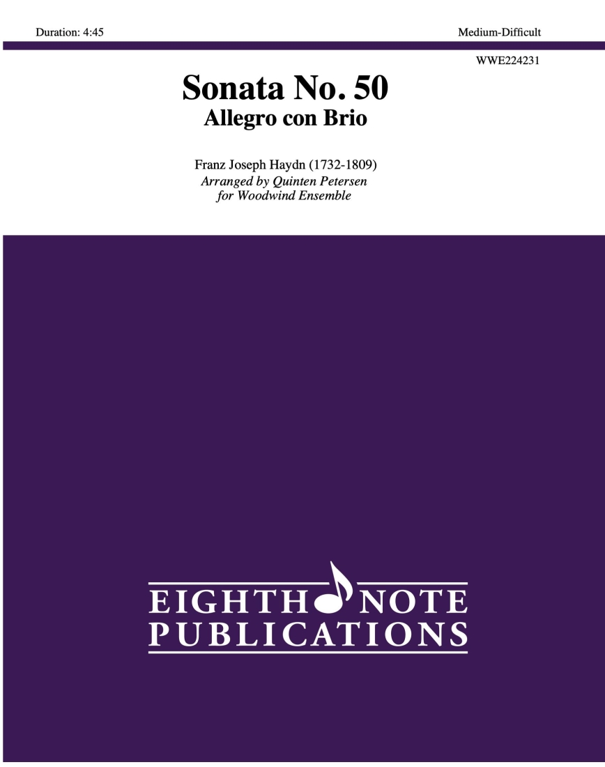 Sonata No. 50, Allegro con Brio - Haydn/Petersen - Woodwind Ensemble - Score/Parts