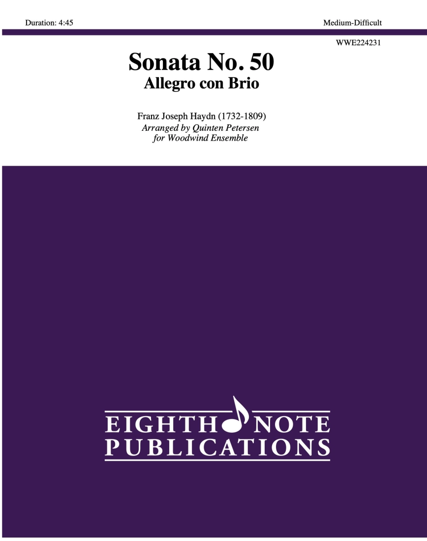 Sonata No. 50, Allegro con Brio - Haydn/Petersen - Woodwind Ensemble - Score/Parts